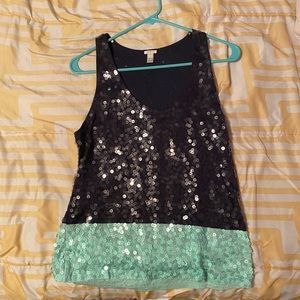 J Crew Glitter Tank Top Size Small